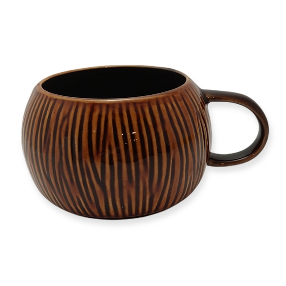 Starbucks Other - Starbucks 2013 Coffee Mug Bean Design Brown 12 fl oz Coconut Shell Appearance